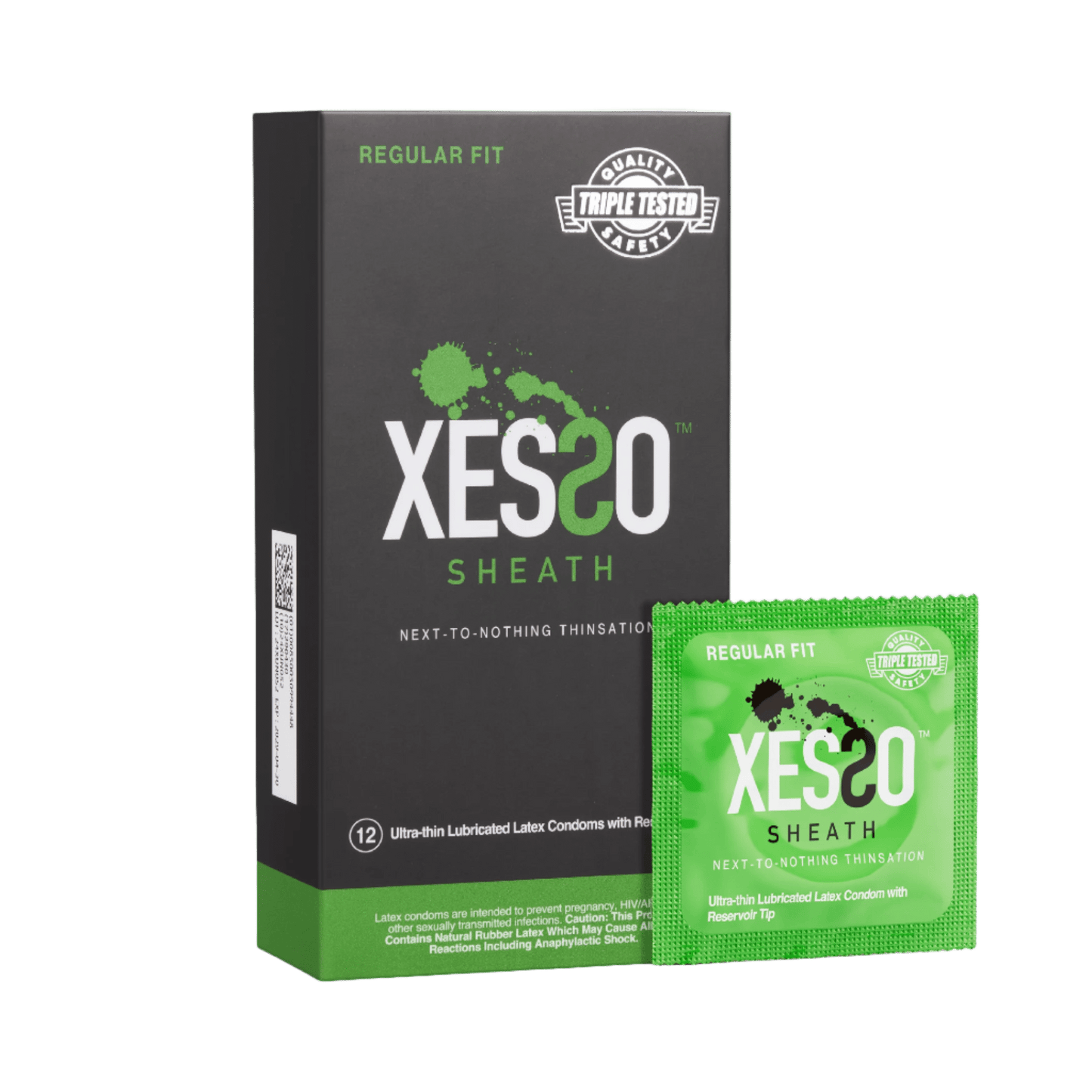 XESSO Lube & More 12-Pack XESSO Sheath Ultra-thin Lubricated Latex Condoms with Reservoir Tip