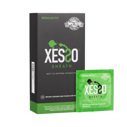 XESSO Lube & More 12-Pack XESSO Sheath Ultra-thin Lubricated Latex Condoms with Reservoir Tip